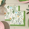 Sparkle and Bash 150 Pack Floral Paper Napkins for Garden Party, Picnics, Weddings & Outdoor Celebrations, Green Botanical Herb (6.5 In) - 2 of 4