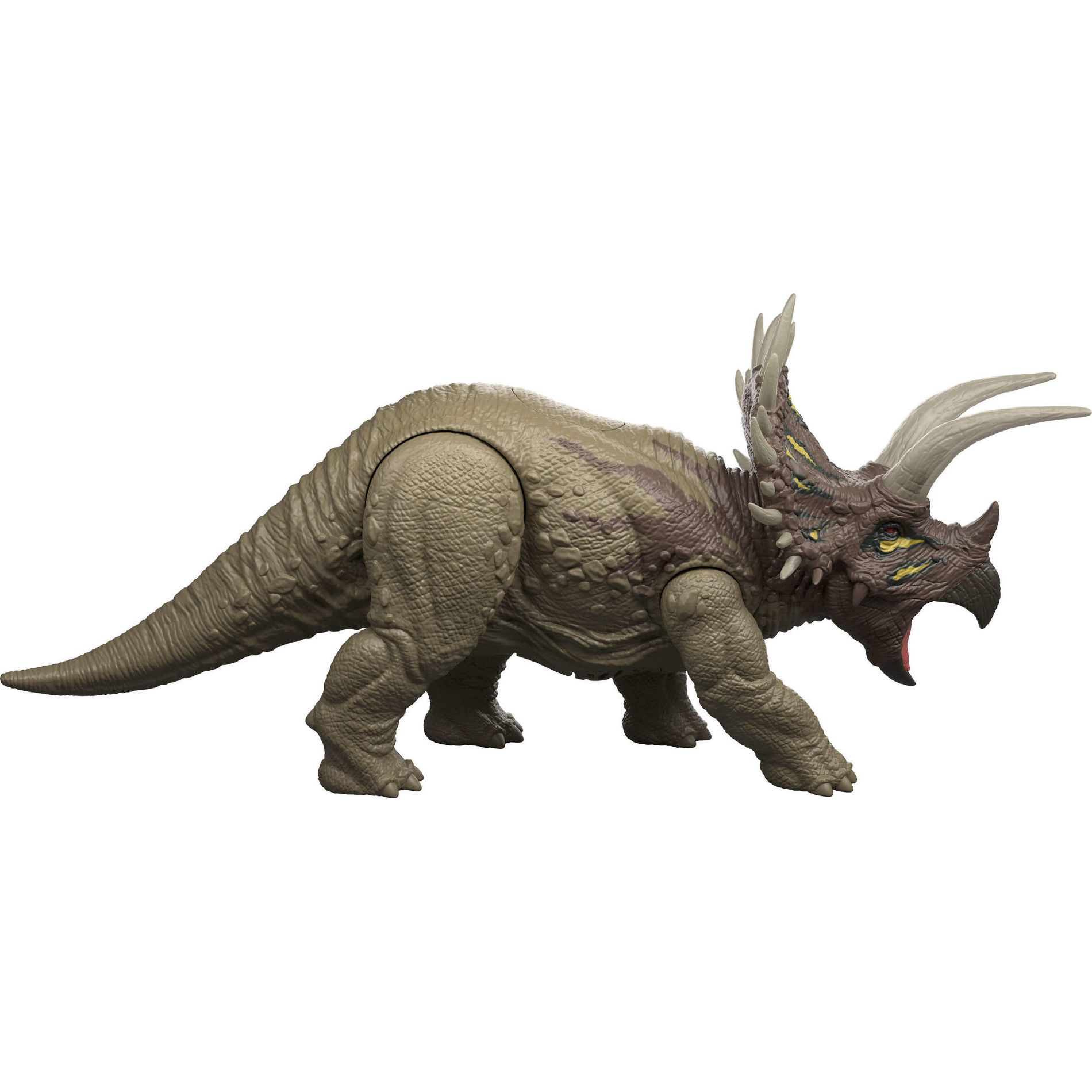 Jurassic World Wild Roar Triceratops Dinosaur Action Figure Toy, Sounds & Attack & Lights