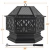 Yaheetech 26" Steel Fire Pit Outdoor Fireplace, Black - 3 of 4