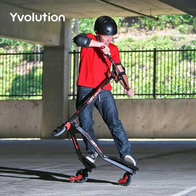 Red and Black Lift Kids' Drift Scooter with Grip Wheels