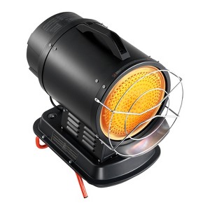 VEVOR 125000 BTU Radiant Kerosene Diesel Heater, Portable Industrial Space Heater with Adjustable Temp & Wheels, Black - 1 of 4