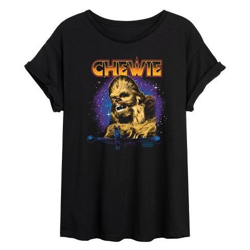 Women's - Star Wars - Chewie Hair Metal Oversized Graphic T-Shirt - image 1 of 4