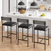 Acekool Dining Set, Kitchen Bar Table with 2 Upholstered Stools & 3 Storage Shelves, Small Space, - 3 of 4