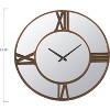 Storied Home Round Mirrored Metal Wall Clock, Gold Finish - 2 of 4