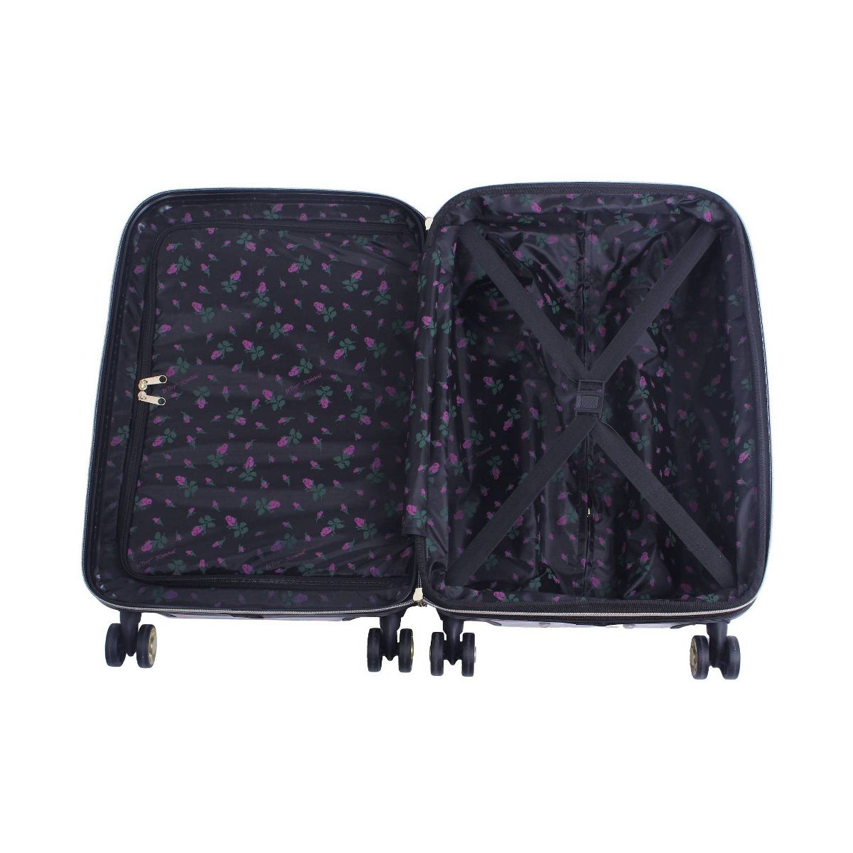 Betsey Johnson Expandable Hardside Medium Checked Spinner Suitcase - thumbnail 6