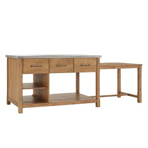 Edgar Reclaimed Wood Extendable Kitchen Island - Inspire Q - 1 of 4