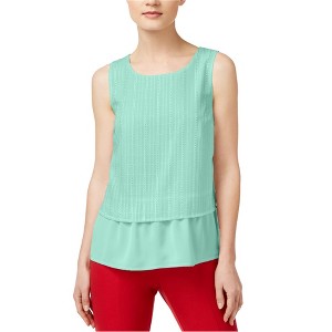 maison Jules Womens Embroidered Baby Doll Blouse - 1 of 1