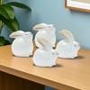 HomeRoots Set of Four White And Brown Terracotta Rabbit Figurines - 2 of 4