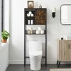 Over The Toilet Storage Cabinet, Farmhouse Bathroom Cabinet with Sliding Door - Adjustable Shelf Rustic Brown - 3 of 4