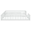 NicBex Double Twin Size Kids Montessori Bed with Door,Floor Bed with Fence Design,Toddler bed for Bedroom Playroom,White - 4 of 4