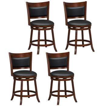 Tangkula 25" Swivel Counter Stool Set of 4 Counter Height Stools w/ Wider Padded Seat