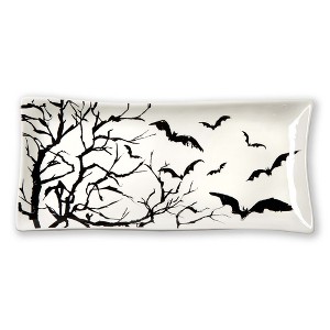 tag Spellbound Black Ceramic Rectangular Platter for Halloween Serving 15x7 inches Dishwasher Safe - 1 of 2