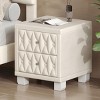 SEVOBAL Nightstands Elegant Velvet Bedside Table with 2 Drawers and Crystal Knob Handles for Bedroom Storage, Beige, 18.1"*18.1"*20" - 4 of 4