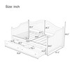 Twin Size Wood Daybed with 2 Storage Drawers ,Wooden Sofa Bed with Handrail for Living Room Bedroom - 3 of 3