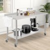 60X24x35 Inch Stainless Steel Work Table with Double Shelf, Heavy Duty Prep Station for Kitchen Restaurant or Garage Storage - 2 of 4