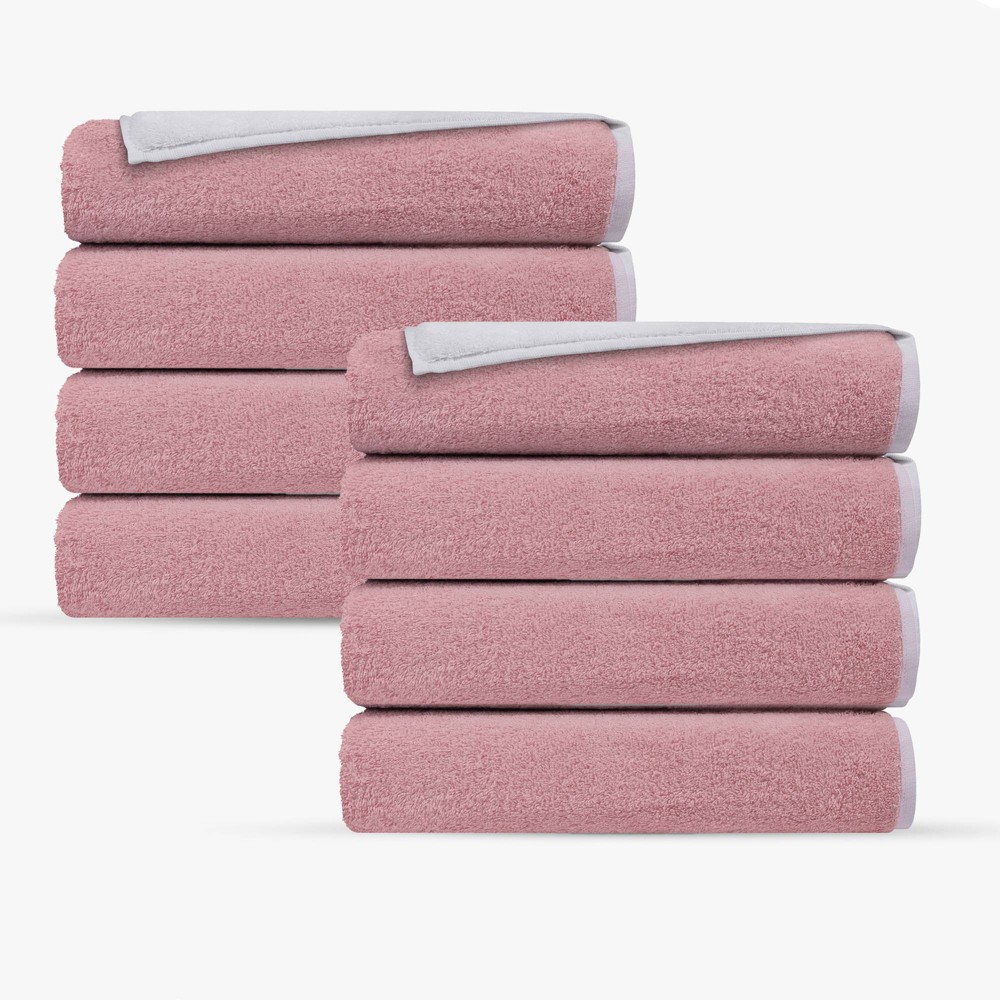 Photos - Towel Depera Home 8pc Double Face Turkish Hand  Set White/Blush
