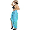 LA LEELA Women's Bikini Skirt Sarong Swimsuit Cover up Summer Wraps Bathing suit Swimwear Beach Wrap Skirts for Women One Size Blue, Abstract - 4 of 4