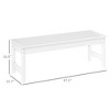 47" Outdoor Bench Seat, HDPE All-Weather Garden Bench, Backless Slatted Patio Bench for Yard, Porch, Park - 3 of 4