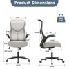 NicBex Adjustable Ergonomic Mesh High-Back Office Chairs with Adjustable Armrest and Universal Wheels for Work Study - 3 of 4