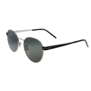 Saint Laurent Sl M62 001 Unisex Round Sunglasses Silver Black 52mm Target