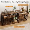 Dog Crate Furniture for 2 Dogs, Dog Kennel Indoor with Storage and Feeding Bowls, Double Dog Crate TV Stand for Small Medium Dogs - 4 of 4