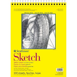 Strathmore 300 Series Sketch Pad, Side Wire Binding, 100 Sheets, 11x14 inch - 1 of 4