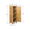 62'' Tall Acacia Wood Outdoor Storage Cabinet with Slatted Doors and Adjustable Shelves for Garden Tools or Poolside Use-Cuddlewood - 4 of 4