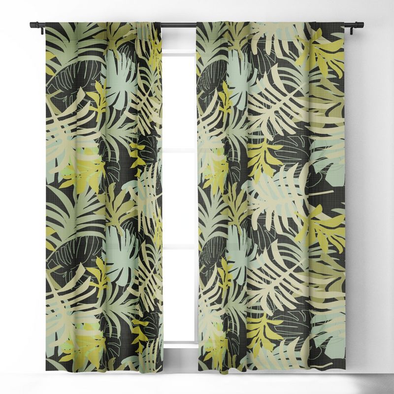 Mirimo Tropical Green Foliage Set of 2 Panel Blackout Window Curtain - Deny Designs, 3 of 5