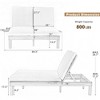 Chic Crate - 5-Adjustable Backrest Double Pool Lounge - Waterproof UV Resistant Teak Furniture for Pool/Patio (Folding Side Trays, Light Teak) - 4 of 4