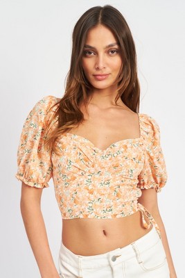Blouse Femme Emory Park Taille M - Décolleté Cœur Épaules Dénudées - Marron - Occasion Très Bon État