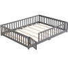 CAVINAS Twin Size Wood Montessori Bed,Modern Floor Bed with Safety Guardrails and Door,Toddler Bed for Bedroom - 2 of 4