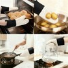 REGALWOVEN Silicone and Cotton Oven Mitts, Heat Resistant and Waterproof Cooking Gloves 2 Pcs Kitchen Mitts - 2 of 4