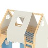 TopComfy Beds Full Size House Loft Bed with Sills and Tents Loft Bed with Ladders and Slide No Box Spring Needed for Bedroom, Blue, 78"*57.2"*80.6" - 4 of 4