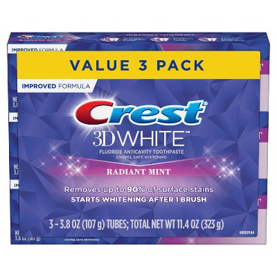 Crest 3D White Whitening Toothpaste, Radiant Mint