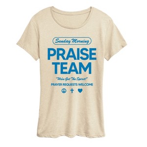 Women's - Instant Message - Sunday Morning Praise Team Short Sleeve Graphic T-Shirt - 1 of 4