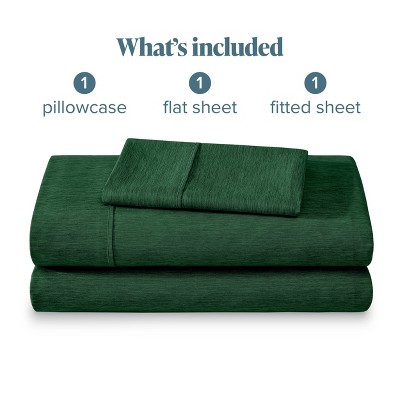 Heathered Forest Green Twin Microfiber Deep Pocket Sheet Set