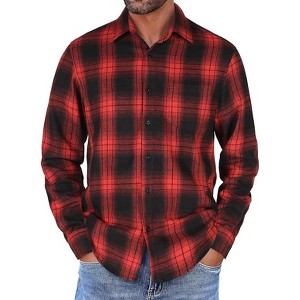 COOFANDY Flannel Shirts Long Sleeve Button Down Shirt - 1 of 4