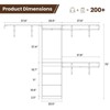 FURNIinspire Garment Racks Wood Closet Organizer System, Garment Racks Sets Closet Storage With 6 Shelves, 3 Expandable Rods, Gray, 96"*16"*75" - 3 of 4