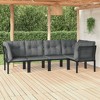 vidaXL 5 Piece Patio Lounge Set Black and Gray Poly Rattan - 2 of 4
