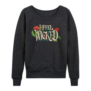 Women's - Wicked - Elphaba Lightweight French Terry Wide Neck Long Sleeve Graphic Shirt - 1 of 4
