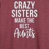 Women's - Instant Message - Crazy Sisters Make The Best Aunts Lightweight French Terry Wide Neck Long Sleeve Graphic Shirt - 2 of 4