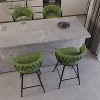 28 Inch Bar Stool Linen Woven Bar Stools Set of 4, Black Legs Bar Stools Non Adjustable Kitchen Island Chair - 3 of 4