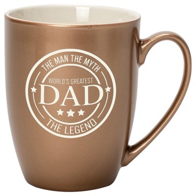 Elanze Designs World's Greatest Dad The Man The Myth The Legend Bronze 10 ounce New Bone China Coffee Cup Mug