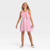 Girls' Audrey Camille Bow Oversized Sequin Dress - Pink - 3 of 3
