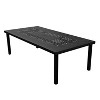 95" Rectangular Modern Outdoor Mesh Lattice Aluminum Patio Dining Set with 8 Checked Pattern Arm Chairs - Black - Oakland Living - 2 of 4