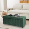 Aoibox Velvet Foldable Ottoman Bench with Storage, Foot Rest Stool for Living Room or Bedroom, End of Bed Bench in Green - 2 of 4