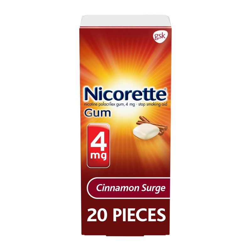 Nicorette 4mg Stop Smoking Aid Gum - Cinnamon Surge, 1 of 11