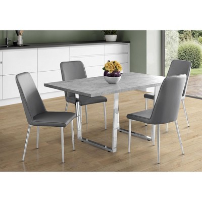 NicBex 60" Rectangular Dining Table with Chrome Metal Legs Modern Contemporary Dining Kitchen Table for Kitchen, Dining Room