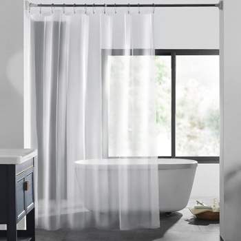 GoodGram Ultra Heavy Hotel Weight Odorless PEVA Vinyl Shower Curtain Liner With Splash Guard - Standard Size - Super Clear