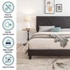 ORRD Queen Size Upholstered Platform Bed Frame, Wood Slat Support, Easy Assembly, Grey - 4 of 4